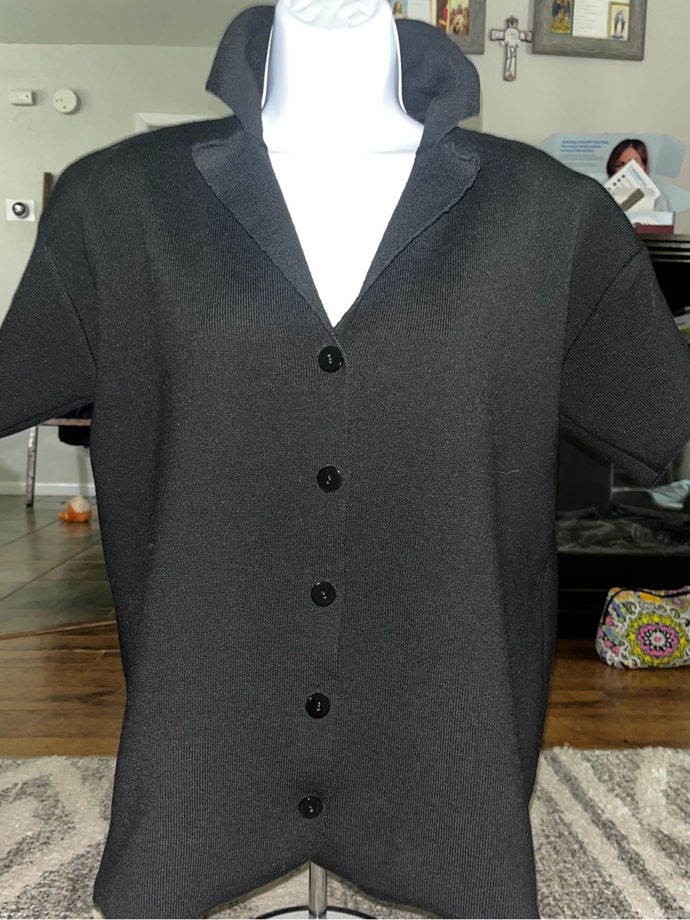 Princess Polly Black Short-Sleeve Button Down Shirt